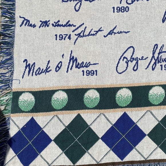 Vtg Disney Oldsmobile Golf Tapestry Throw Blanket - Picture 7 of 9